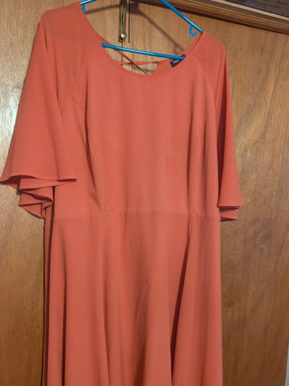 Coral Lacy Back Dress